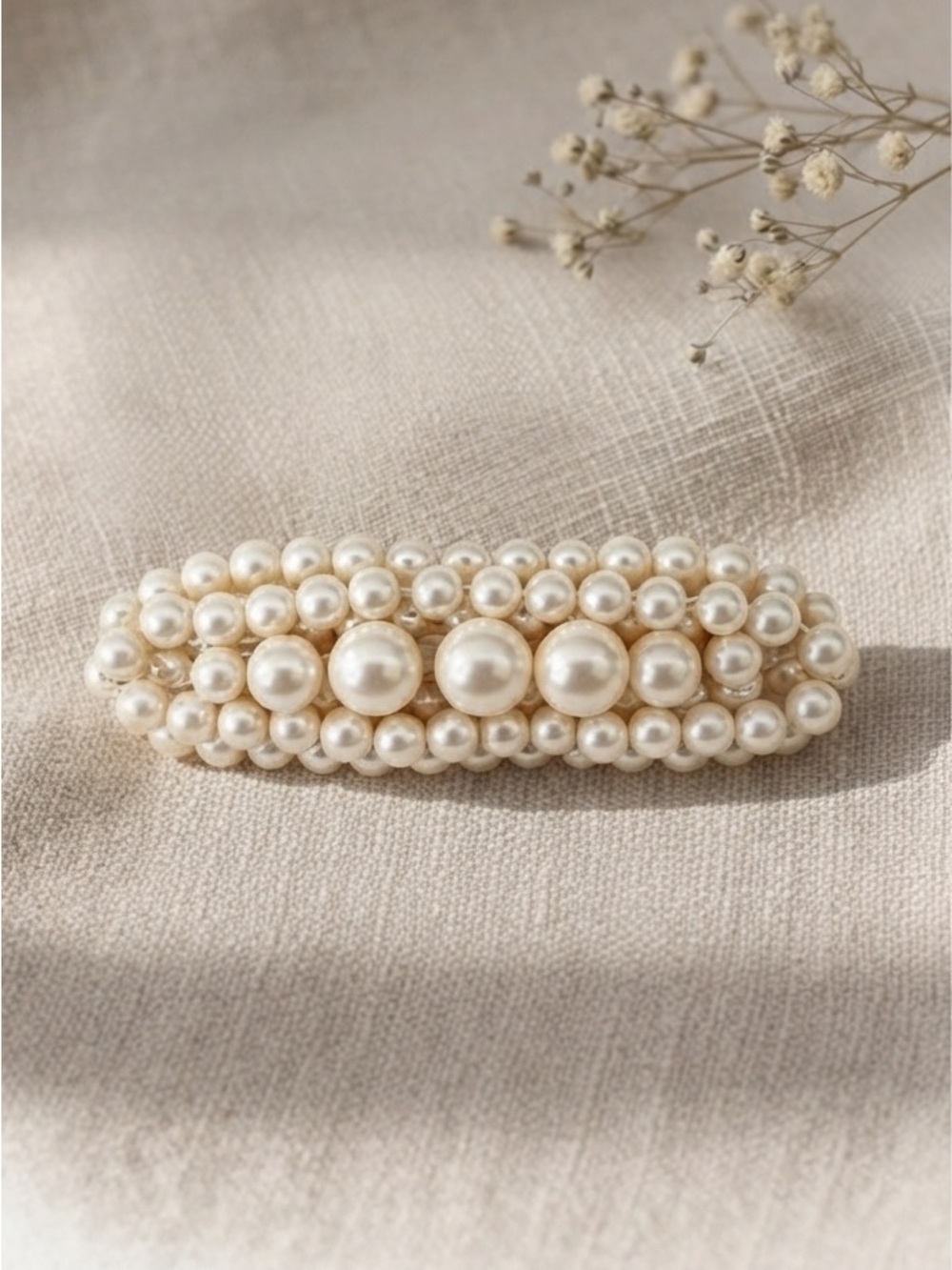 Vintage 1950s Faux Pearl Cluster Brooch -